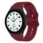 For Sansung Galaxy Watch 5 Pro Golf Edition Flat Sewing Design Silicone Watch Band(Wine Red)