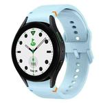 For Samsung Galaxy Watch 5 Golf Edition Flat Sewing Design Silicone Watch Band(Light Blue)