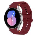 For Samsung Galaxy Watch 5 40 / 44mm Flat Sewing Design Silicone Watch Band(Wine Red)