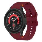 For Sansung Galaxy Watch5 Pro 45mm Flat Sewing Design Silicone Watch Band(Wine Red)