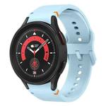 For Sansung Galaxy Watch5 Pro 45mm Flat Sewing Design Silicone Watch Band(Light Blue)