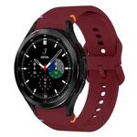 For Samsung Galaxy Watch 4 Classic 42 / 46mm Flat Sewing Design Silicone Watch Band(Wine Red)