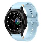 For Samsung Galaxy Watch 4 Classic 42 / 46mm Flat Sewing Design Silicone Watch Band(Light Blue)