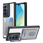 For Samsung Galaxy A16 5G Card Bag Holder Acrylic Hybrid TPU Phone Case(Black)