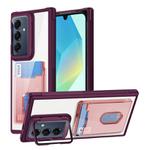 For Samsung Galaxy A16 5G Card Bag Holder Acrylic Hybrid TPU Phone Case(Red)