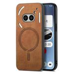 For Nothing Phone 2a Solid Color Retro Magsafe PU Back Cover Phone Case(Brown)