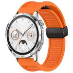 For Huawei Watch GT4 46mm 22mm Foldable Magnetic Buckle Silicone Watch Band(Orange)