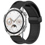 For Huawei Watch GT4 46mm 22mm Foldable Magnetic Buckle Silicone Watch Band(Black)