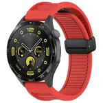 For Huawei Watch GT4 46mm 22mm Foldable Magnetic Buckle Silicone Watch Band(Red)