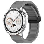 For Huawei Watch GT4 46mm 22mm Foldable Magnetic Buckle Silicone Watch Band(Grey)