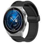 For Huawei Watch GT3 Pro 46mm 22mm Foldable Magnetic Buckle Silicone Watch Band(Black)