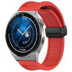 For Huawei Watch GT3 Pro 46mm 22mm Foldable Magnetic Buckle Silicone Watch Band(Red)