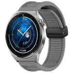 For Huawei Watch GT3 Pro 46mm 22mm Foldable Magnetic Buckle Silicone Watch Band(Grey)