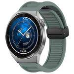 For Huawei Watch GT3 Pro 46mm 22mm Foldable Magnetic Buckle Silicone Watch Band(Rock Cyan)
