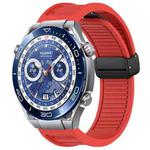 For Huawei Watch Ultimate 22mm Foldable Magnetic Buckle Silicone Watch Band(Red)