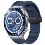 For Huawei Watch Ultimate 22mm Foldable Magnetic Buckle Silicone Watch Band(Midnight Blue)