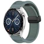 For Huawei Watch GT3 46mm 22mm Foldable Magnetic Buckle Silicone Watch Band(Rock Cyan)