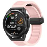 For Huawei Watch GT Runner 22mm Foldable Magnetic Buckle Silicone Watch Band(Pink)