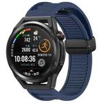For Huawei Watch GT Runner 22mm Foldable Magnetic Buckle Silicone Watch Band(Midnight Blue)