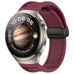 For Huawei Watch 4 22mm Foldable Magnetic Buckle Silicone Watch Band(Wine Red)