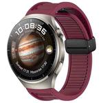 For Huawei Watch 4 Pro 22mm Foldable Magnetic Buckle Silicone Watch Band(Wine Red)