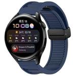 For Huawei Watch 3 22mm Foldable Magnetic Buckle Silicone Watch Band(Midnight Blue)