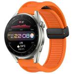 For Huawei Watch 3 Pro 22mm Foldable Magnetic Buckle Silicone Watch Band(Orange)