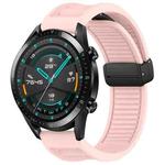 For Huawei GT2 46mm 22mm Foldable Magnetic Buckle Silicone Watch Band(Pink)