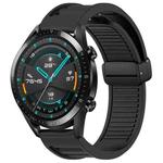 For Huawei GT2 46mm 22mm Foldable Magnetic Buckle Silicone Watch Band(Black)