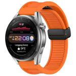 For Huawei Watch 3 Pro New 22mm Foldable Magnetic Buckle Silicone Watch Band(Orange)