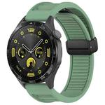 For Huawei Watch 3 Pro New 22mm Foldable Magnetic Buckle Silicone Watch Band(Green)