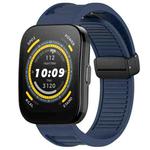 For Amazfit Bip 5 22mm Fold Magnetic Buckle Silicone Watch Band(Midnight Blue)