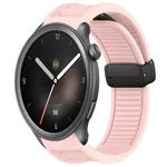 For Amazfit Balance 22mm Fold Magnetic Buckle Silicone Watch Band(Pink)