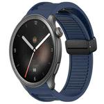 For Amazfit Balance 22mm Fold Magnetic Buckle Silicone Watch Band(Midnight Blue)