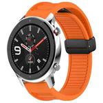 For Amazfit GTR 4 22mm Fold Magnetic Buckle Silicone Watch Band(Orange)