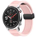 For Amazfit GTR 4 22mm Fold Magnetic Buckle Silicone Watch Band(Pink)