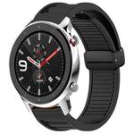 For Amazfit GTR 4 22mm Fold Magnetic Buckle Silicone Watch Band(Black)