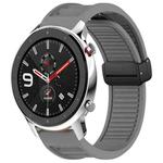 For Amazfit GTR 4 22mm Fold Magnetic Buckle Silicone Watch Band(Grey)