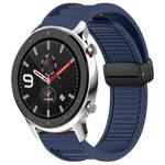 For Amazfit GTR 4 22mm Fold Magnetic Buckle Silicone Watch Band(Midnight Blue)