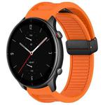 For Amazfit GTR 2e 22mm Fold Magnetic Buckle Silicone Watch Band(Orange)