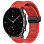 For Amazfit GTR 2e 22mm Fold Magnetic Buckle Silicone Watch Band(Red)