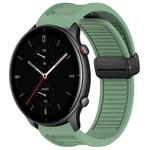 For Amazfit GTR 2e 22mm Fold Magnetic Buckle Silicone Watch Band(Green)