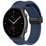 For Amazfit GTR 2e 22mm Fold Magnetic Buckle Silicone Watch Band(Midnight Blue)
