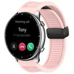 For Amazfit GTR 2 22mm Fold Magnetic Buckle Silicone Watch Band(Pink)