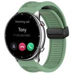 For Amazfit GTR 2 22mm Fold Magnetic Buckle Silicone Watch Band(Green)