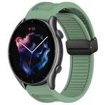 For Amazfit 3 22mm Fold Magnetic Buckle Silicone Watch Band(Green)