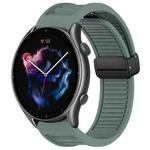 For Amazfit 3 22mm Fold Magnetic Buckle Silicone Watch Band(Rock Cyan)