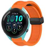 For Garmin Forerunner 265 Music 22mm Foldable Magnetic Buckle Silicone Watch Band(Orange)