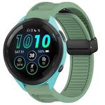 For Garmin Forerunner 265 Music 22mm Foldable Magnetic Buckle Silicone Watch Band(Green)