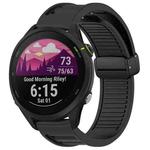For Garmin Forerunner 255 Music 22mm Foldable Magnetic Buckle Silicone Watch Band(Black)
